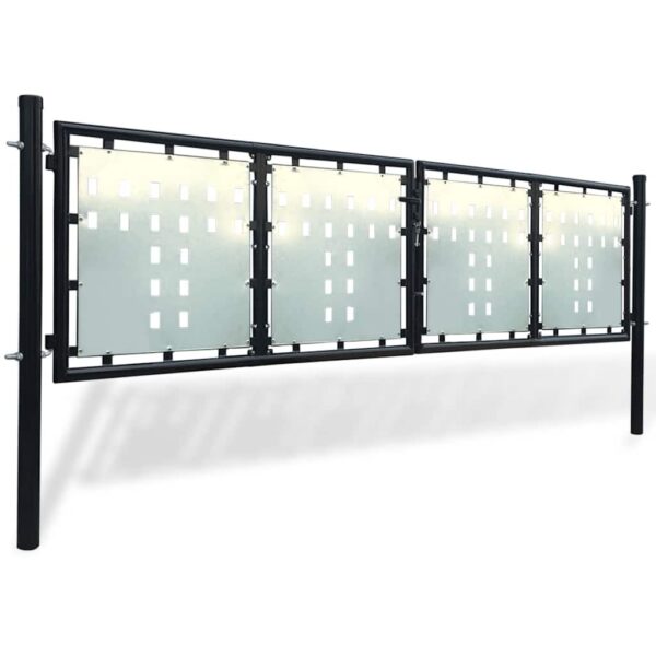 Black Single Door Fence Gate 300x100 cm