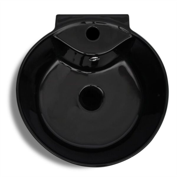 8718475942320_g_en_hd_2.jpg Ceramic Stand Bathroom Sink Basin Faucet/Overflow Hole Black Round