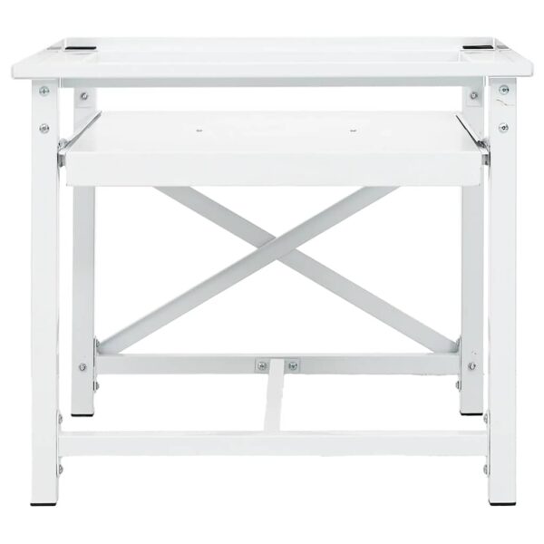 Washing Machine Pedestal with Pull-Out Shelf White