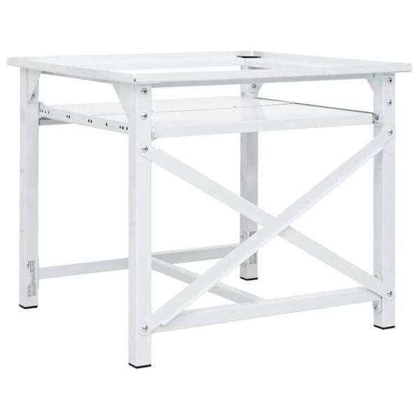 Washing Machine Pedestal with Pull-Out Shelf White