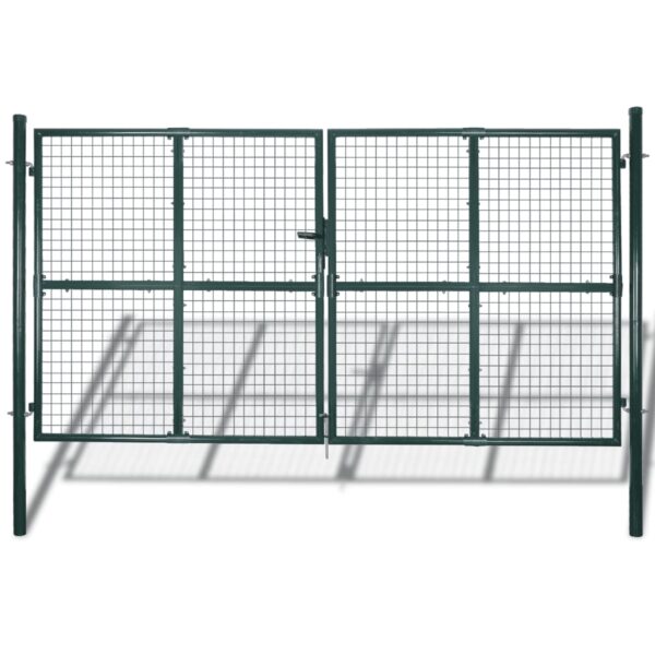 Double Door Fence Gate 300x150 cm Powder-Coated Steel