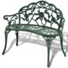 Garden Bench 100 cm Cast Aluminium Green