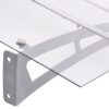 Door Canopy Silver and Transparent 150x90 cm PET
