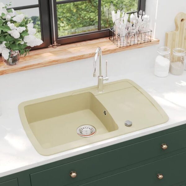 Granite Kitchen Sink Single Basin Beige