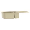Granite Kitchen Sink Double Basins Beige