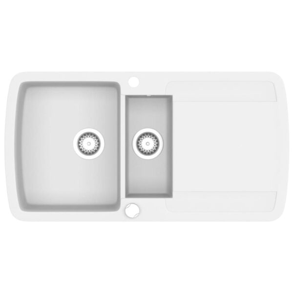 Granite Kitchen Sink Double Basins White