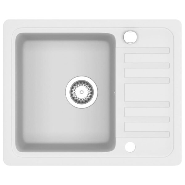 Granite Kitchen Sink Single Basin White