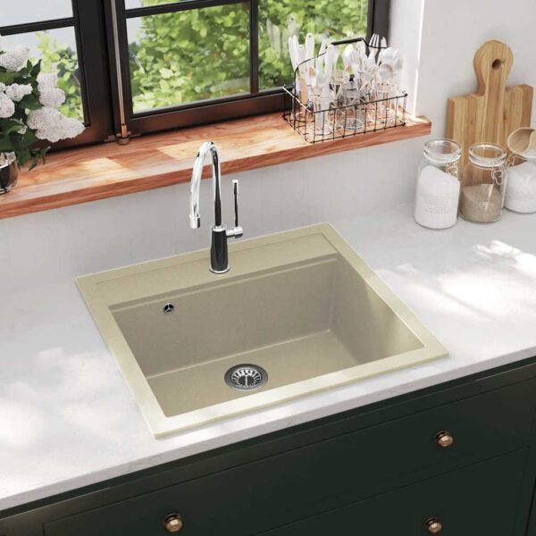 Granite Kitchen Sink Single Basin Beige
