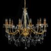 Chandelier with Beads Golden 12 x E14 Bulbs