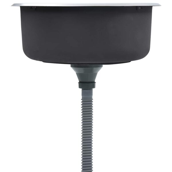 Kitchen Sink with Strainer and Trap Stainless Steel