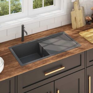 Handmade Kitchen Sink Black Stainless Steel
