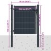 Fence Gate PVC and Steel 100x100 cm Anthracite
