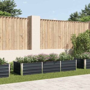 Garden Raised Bed Anthracite 240x80x45 cm Galvanised Steel