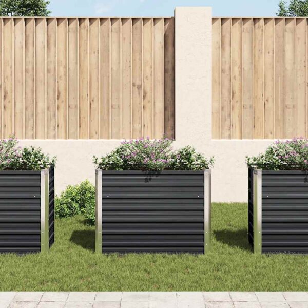 Garden Raised Bed Anthracite 100x40x77 cm Galvanised Steel