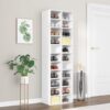 Shoe Cabinet White 54x34x183 cm Engineered Wood