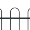 Garden Fence with Hoop Top Steel 1603.5x100 cm Black