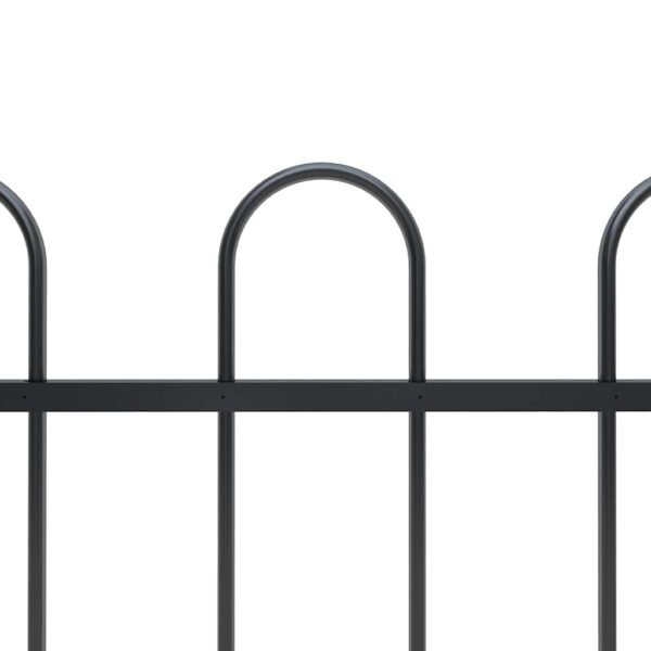 Garden Fence with Hoop Top Steel 1603.5x100 cm Black
