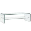 Coffee Table Clear 98x45x31 cm Tempered Glass