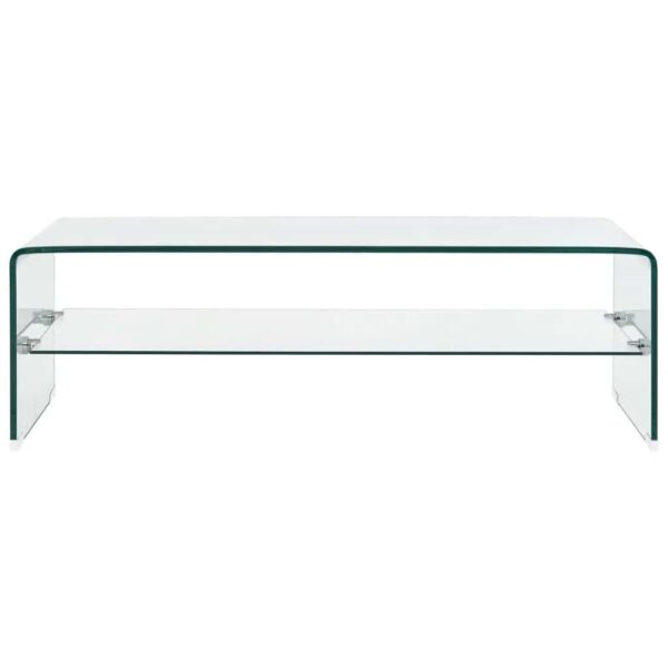 Coffee Table Clear 98x45x31 cm Tempered Glass