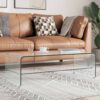 Coffee Table Clear 98x45x31 cm Tempered Glass