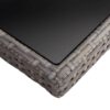 Outdoor Dining Table Grey Poly Rattan and Glass