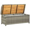 Garden Storage Bench 120 cm Poly Rattan Grey