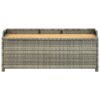 Garden Storage Bench 120 cm Poly Rattan Grey