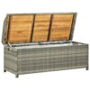 Garden Storage Bench 120 cm Poly Rattan Grey