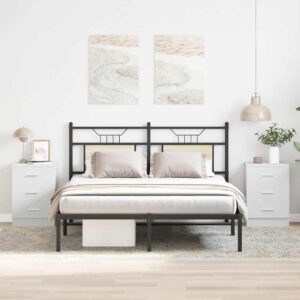 Bedside Cabinets 2 pcs White 38x35x56 cm Engineered Wood