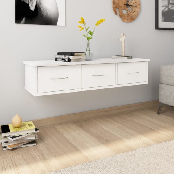 8719883739915_m_en_hd_1.jpg Wall-mounted Drawer Shelf White 88x26x18.5 cm Engineered Wood