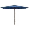 Garden Parasol with Wooden Pole 350 cm Blue