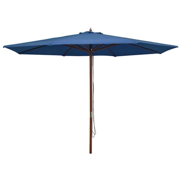 Garden Parasol with Wooden Pole 350 cm Blue