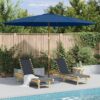 Garden Parasol with Wooden Pole 350 cm Blue