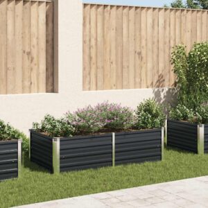 Raised Garden Bed 160x80x45 cm Galvanised Steel Anthracite
