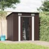 Garden Storage Shed Brown 194x121x181 cm Steel