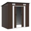 Garden Storage Shed Brown 194x121x181 cm Steel