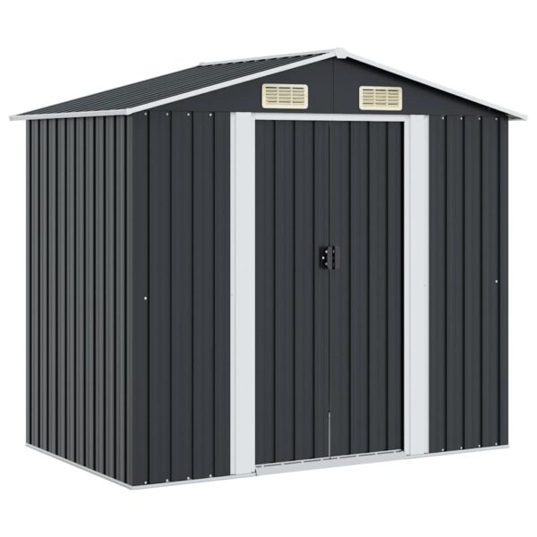 Garden Storage Shed Anthracite Steel 204x132x186 cm