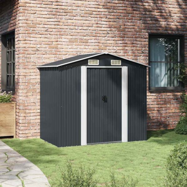 Garden Storage Shed Anthracite Steel 204x132x186 cm