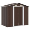 Garden Storage Shed Brown 204x132x186 cm Steel