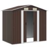 Garden Storage Shed Brown 204x132x186 cm Steel