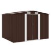 Garden Storage Shed Brown 257x205x178 cm Steel