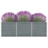 Garden Raised Bed Galvanised Steel 240x40x77 cm Grey