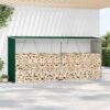 Garden Log Storage Shed Galvanised Steel 330x84x152 cm Green