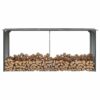 Garden Log Storage Shed Galvanised Steel 330x92x153 cm Anthracite