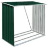 Garden Log Storage Shed Galvanised Steel 163x83x154 cm Green