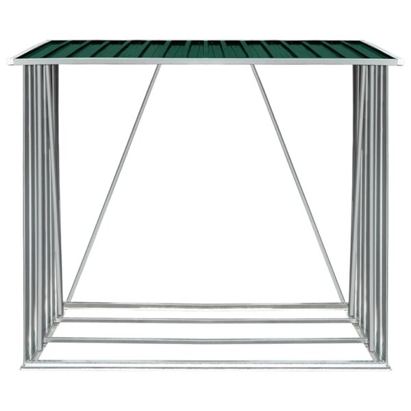 Garden Log Storage Shed Galvanised Steel 163x83x154 cm Green