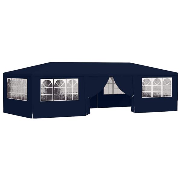 Professional Party Tent with Side Walls 4x9 m Blue 90 g/m?