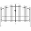 8719883769035_g_en_hd_1.jpg Fence Gate Double Door with Spike Top Steel 3x1.75 m Black
