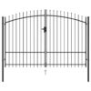 8719883769042_g_en_hd_1.jpg Fence Gate Double Door with Spike Top Steel 3x2 m Black