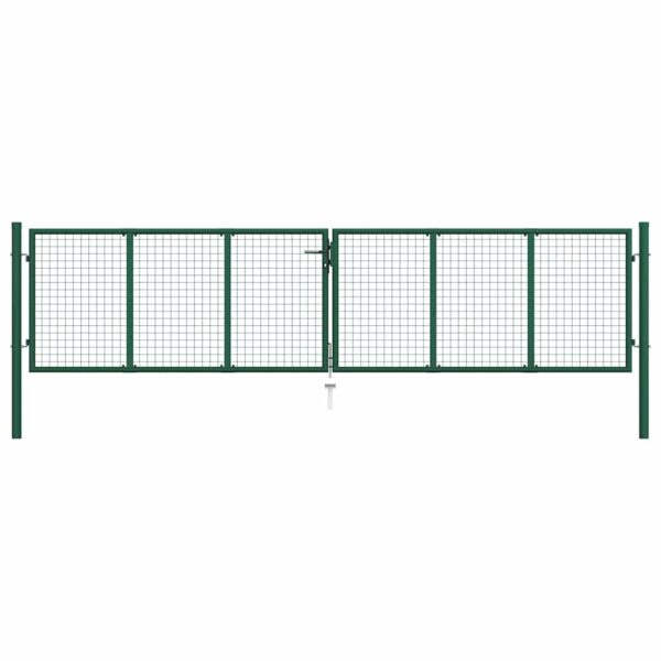 Mesh Garden Gate Steel 400x75 cm Green